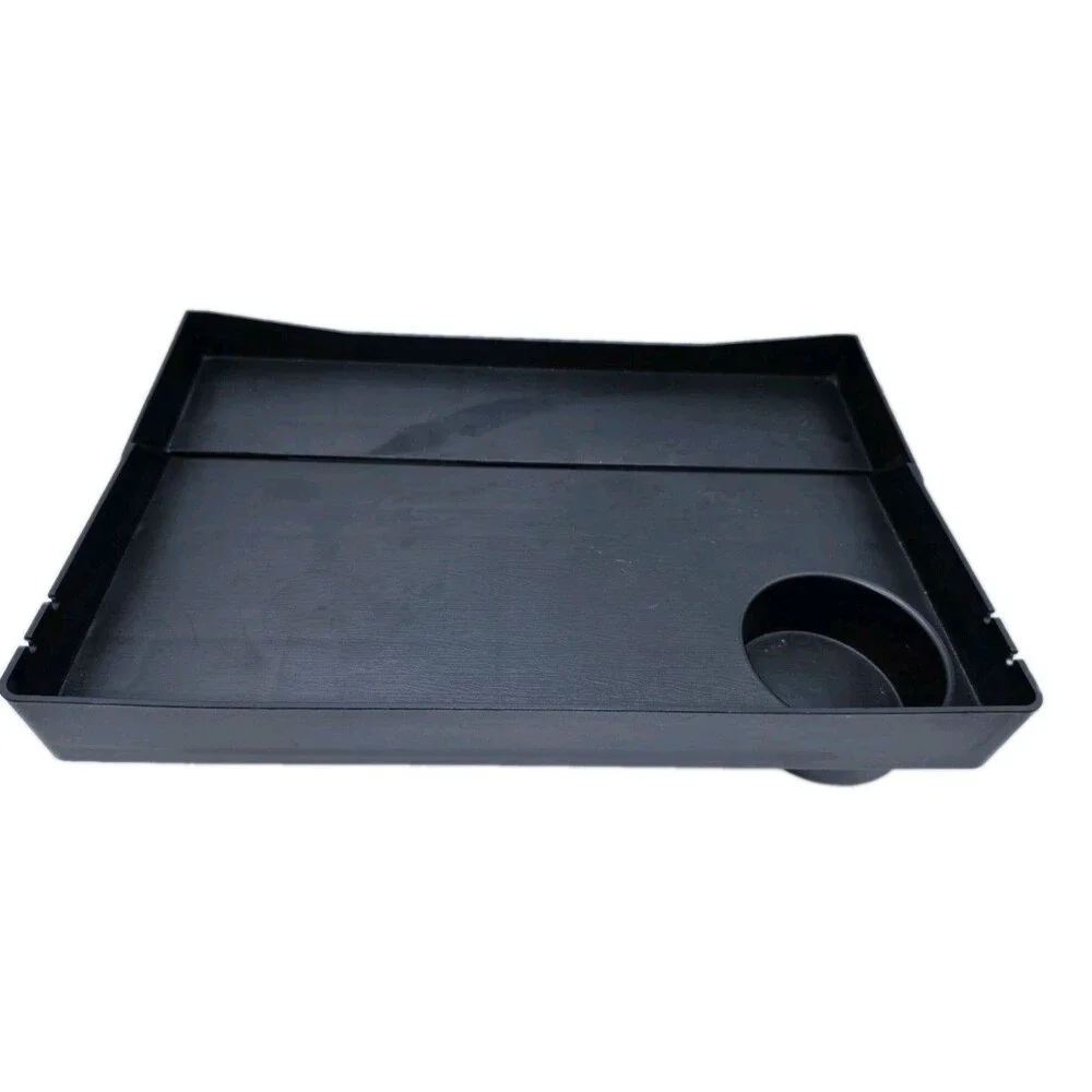 SPACELEAD Bed Tray Table Clamp On Bedside Organizer Shelf with Cup Holder Black